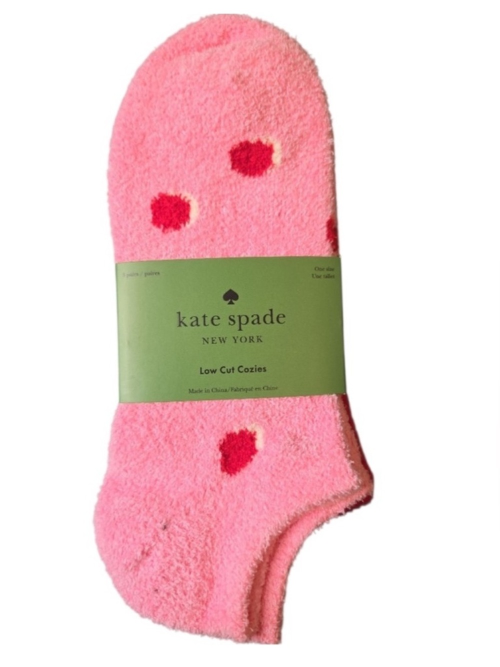 Kate Spade New York Pink & Red Low-Cut Cozy Socks – 3 Pack - New - Picture 3 of 3